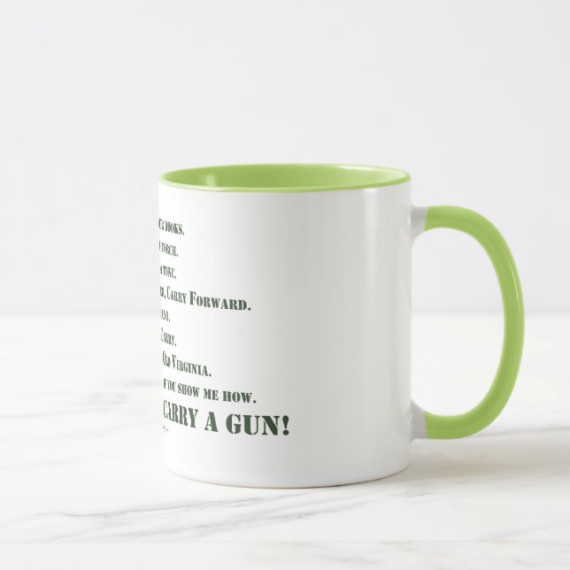Tasse Je ne porterai pas un pistolet (Droite)