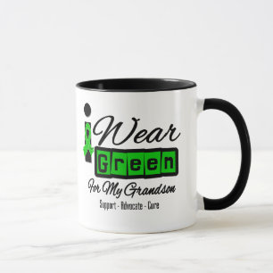 Tasse Je porte le petit-fils vert de ruban (rétro) -