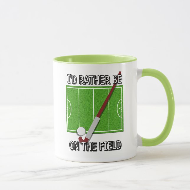 Tasse Je serais plutôt sur le champ (l'hockey) (Droite)