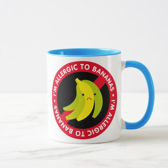Tasse Je suis allergique aux bananes ! Allergie de (Droite)