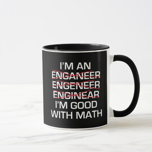 Tasse Je suis un ingénieur, Im bon avec des maths (Droite)