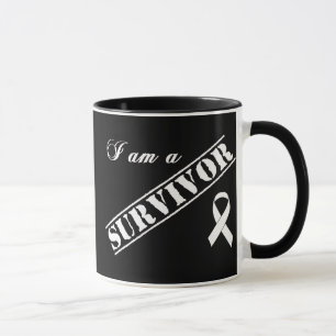 Tasse Je suis un survivant de cancer de poumon - ruban
