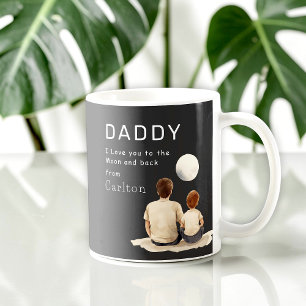 Tasse "Je t'aime" Père et Fils regardant la Lune