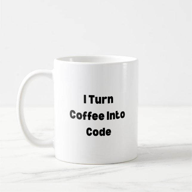 Tasse Je Transforme Le Café En Code – Gif Drôle De (Gauche)