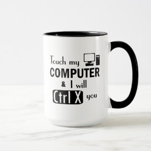 Tasse Je vous couperai geek drôle d'ordinateur de CTRL X