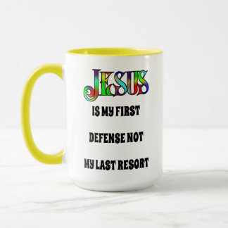 Tasse Jésus Première Défense - 15 oz.