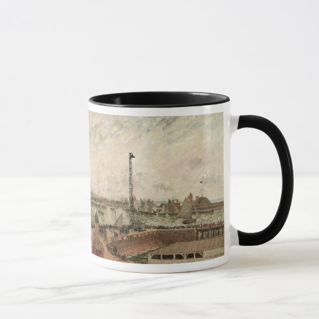 Tasse Jetty, Le Havre, Misty de Camille Pissarro (Droite)
