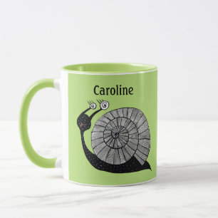 Tasse Joli Cartoon Snail Green Enfants