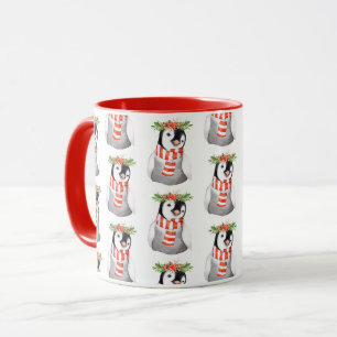 Tasse Joli pingouin de Noël vacances ferme campagne