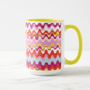 Tasse Joli rose rouge rose abstrait motif vague