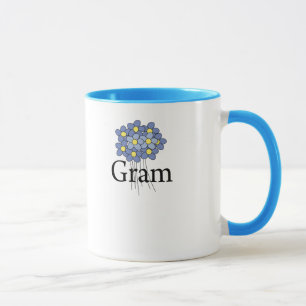 Tasse Joli T-shirt Fleur Bleue pour Mamie