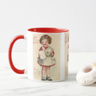 Tasse Jour vintage des Valentines, Lettre fille avec amo
