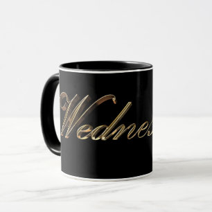 Tasse Jours de la semaine de la typographie de l'or noir
