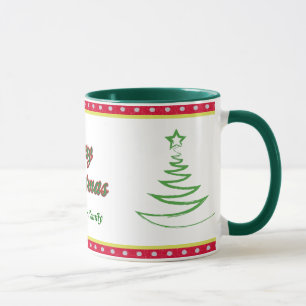 Tasse Joyeux Noël d'arbre vert