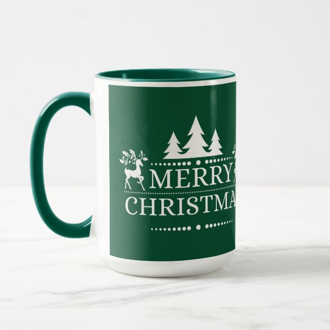 Tasse Joyeux Noël Deux Tone Mug-Green (Gauche)
