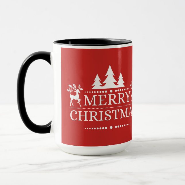 Tasse Joyeux Noël Deux Tone Mug-Red (Gauche)