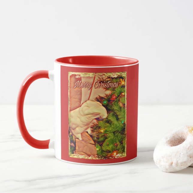 Tasse Joyeux Noël Onni le cacatoès de bébé (Avec donut)