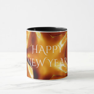 Tasse Joyeux Nouvel An Brown or cuivre Élégante étoile