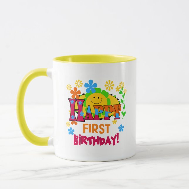 Tasse Joyful First Birthday T-shirts et cadeaux (Gauche)