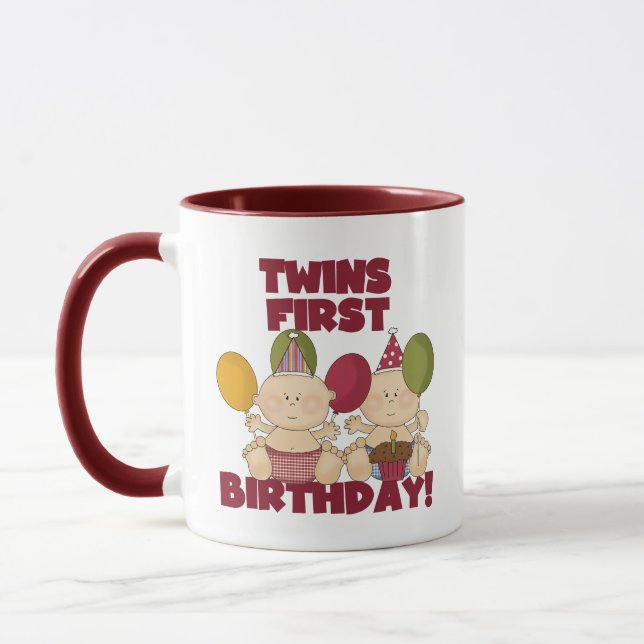 Tasse Jumeaux 1er anniversaire - T-shirts et cadeaux pou (Gauche)
