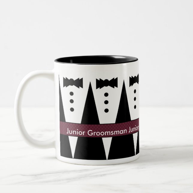 Tasse junior de Groomsman - Tuxes noirs et blancs (Gauche)