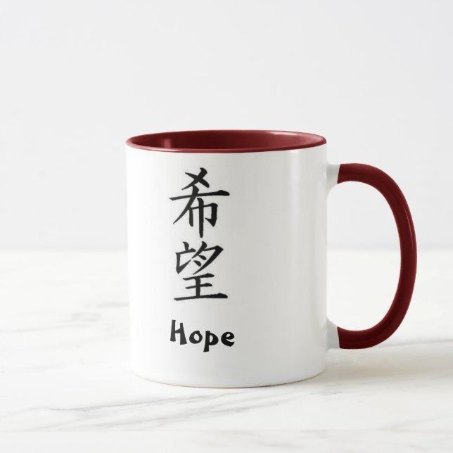 Tasse Kanji japonais : Espoir (Droite)