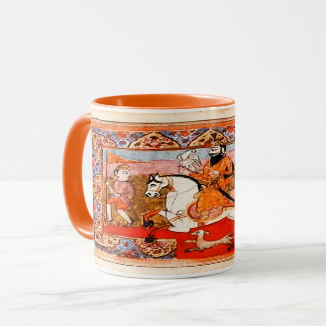 Tasse Kaur - art historique sikh #4 - orange (Devant gauche)