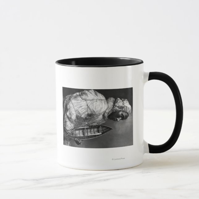 Tasse Kayaker portant une veste imperméable à l'eau avec (Droite)