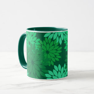 Tasse Kimono floral moderne Imprimer, Emerald et Jade Gr