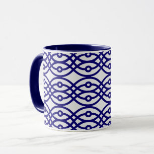 Tasse Kimono imprimé, gris argenté et bleu marine