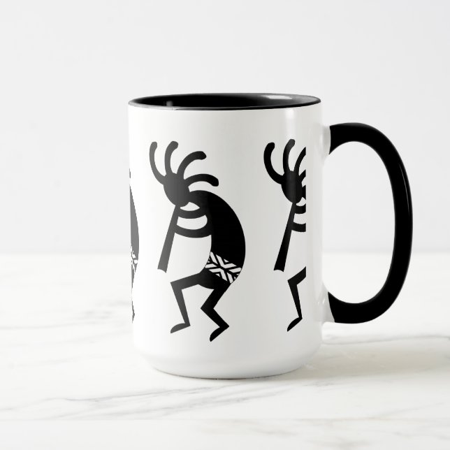 Tasse Kokopelli Sud-Ouest Noir Et Blanc (Droite)