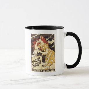 Tasse L. Marquet Ink Rouge-A dirigé la femme et l'harpe