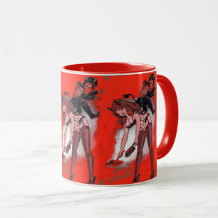 Tasse La beauté et le Krampus Noël Vintage Noël