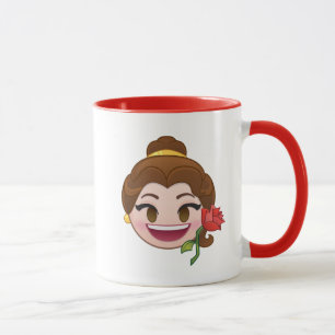 Tasse La beauté et l'Emoji des bêtes  Belle avec Rose