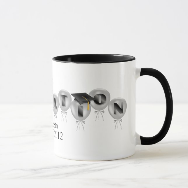 Tasse La classe de 2012 ballons avec le diplômé couvre (Droite)