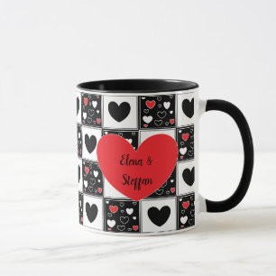 Tasse La coquille romantique du couple personnalisé