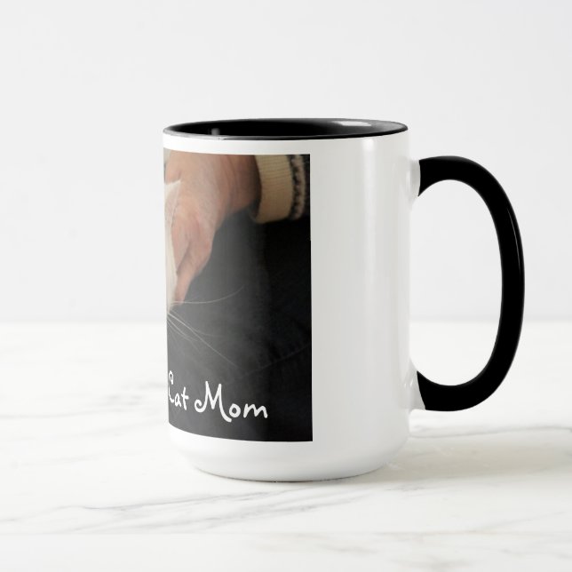 Tasse La meilleure maman du chat du monde - chat blanc (Droite)