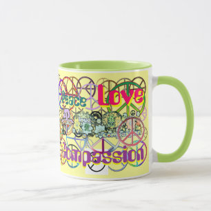 Tasse La Paix de Retro 60's Signs GalorePaix amour Compa