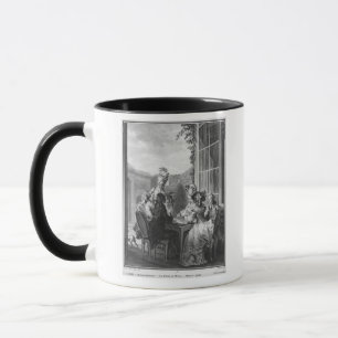 Tasse La partie de whist, gravée par Jean Dambrun 1783