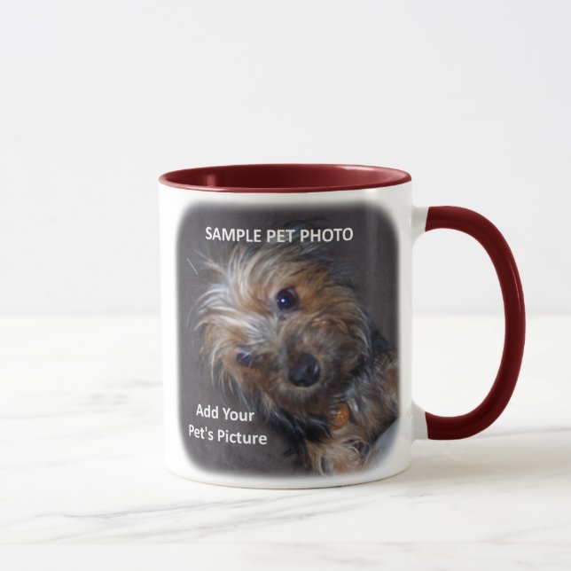Tasse La photo FAITE SUR COMMANDE d'animal familier (Droite)