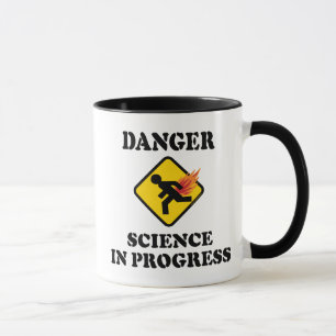 Tasse La science en danger en cours - Flamme Humour de p