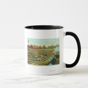 Tasse La scierie et le barrage, rivière remplie de