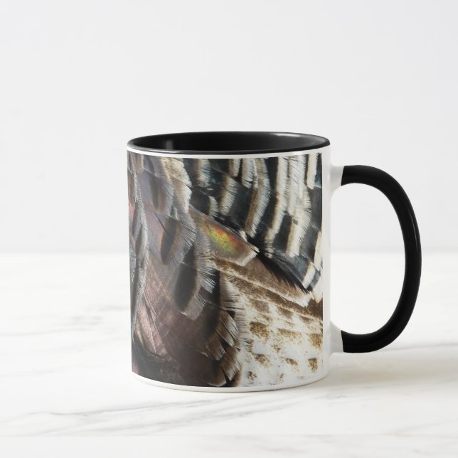 Tasse La Turquie sauvage Plumes I Abstrait Nature Design (Droite)