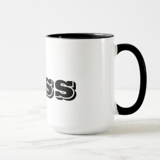 Tasse La typographie noire personnalisée Boss amusante
