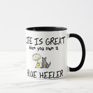 Tasse La vie est grand Heeler bleu