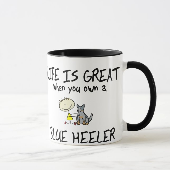 Tasse La vie est grand Heeler bleu (Droite)