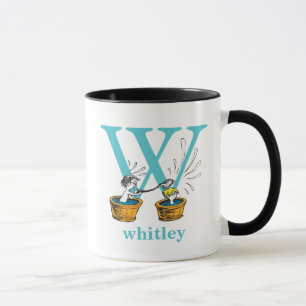 Tasse L'ABC de Dr Seuss : Lettre W - Bleu Ajoutez votr