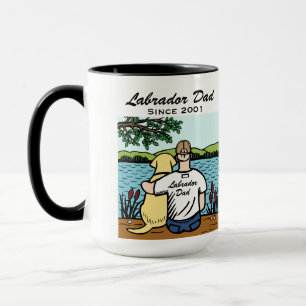 Tasse Labrador et papa jaunes personnalisés