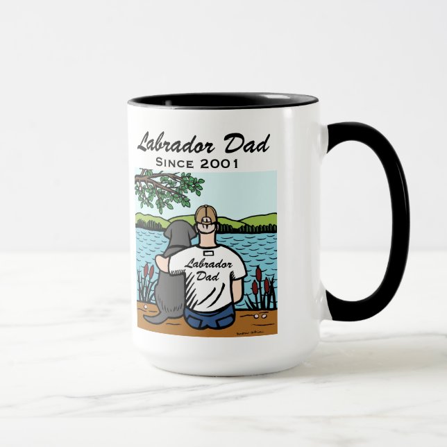 Tasse Labrador et papa noirs personnalisés (Droite)