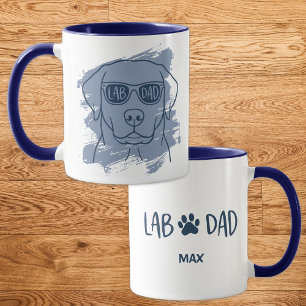 Tasse Labrador Papa avec nom personnalisé et bross